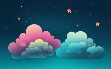 Poster - Colorful, vibrant clouds and sparkling stars capture the dreamy stars of a galaxy far, far away