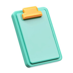Wall Mural - green clipboard 3d render icon isolated on transparent background cutout