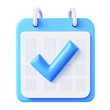 © Papugrat - calendar with check mark 3d render icon isolated on transparent background cutout