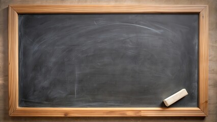 Aufkleber - Blank chalkboard with eraser and chalk dust , blank, chalkboard, eraser, chalk, dust, school, education, background