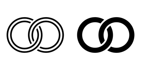 Poster - ofvs727 OutlineFilledVectorSign ofvs - wedding ring vector icon . fusion sign . isolated transparent . outline and filled version . AI 10 / EPS / PNG . g12073