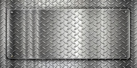 Aufkleber - Diamond plate metal background with brushed metallic texture, diamond plate, metal background, brushed, metallic