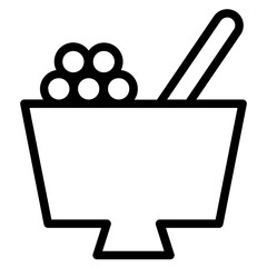 Canvas Print - Bowl Cereal Food Line Icon