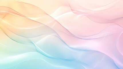 Poster - Abstract pastel background with soft curves and gentle waves in muted tones, ideal for creating a dreamy, calming visual aesthetic.