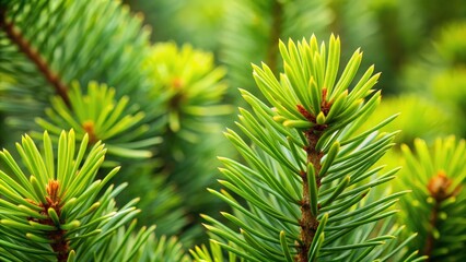 Aufkleber - Close-up of isolated pine leaves, pine, leaves, green, isolated, nature, forest, foliage, texture, background, botanical, evergreen