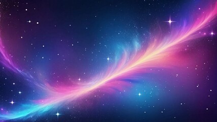 Wall Mural - Abstract cosmic background with a nebula and sparkling stars.