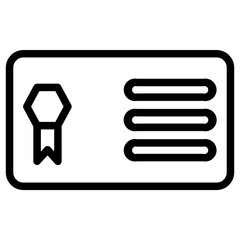 Sticker - Academy Certificate Award Line Icon