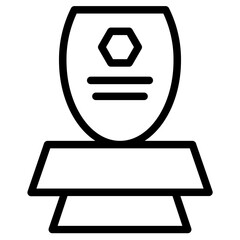 Sticker - Award Medal Trophy Line Icon