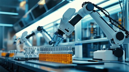 Poster - Robotic Arm Filling Test Tubes with Liquid in a Laboratory