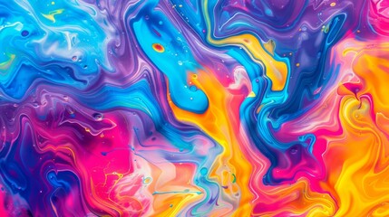 Poster - Craft a side view backdrop featuring vibrant and swirling liquid abstract patterns, reminiscent of a modern art masterpiece