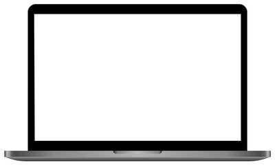 apple macbook pro laptop mockup template with blank display and black frame. notebook device product
