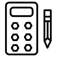 Poster - Calculator Estimation Figuring Line Icon