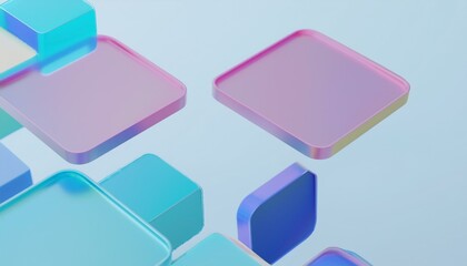 Wall Mural - background design, abstract geometric blocks, 3d render