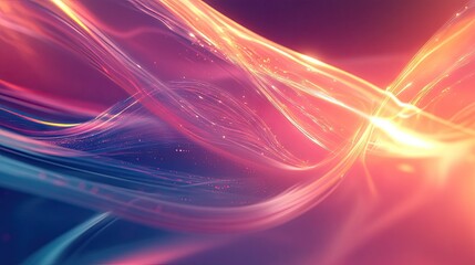 Poster - Futuristic background featuring soft, glowing light colors and smooth, flowing lines, offering a sleek
