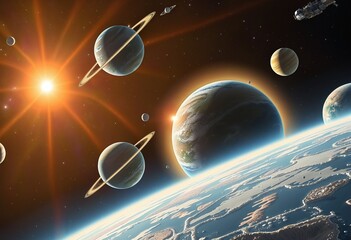 Wall Mural - Isolated 3D Illustration of a Spaceship Exploring the Cosmos