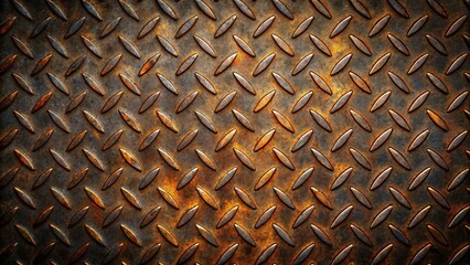 Aufkleber - Rusty black diamond plate background, rusty, black, diamond plate, metal, texture, industrial, grunge, weathered, worn