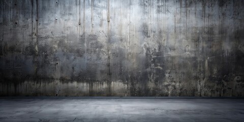 Poster - Dirty black concrete wall texture background with wide panoramic view, concrete, wall, texture, background, dark, empty, wide