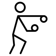 Sticker - Boxing Punch Combat Line Icon