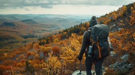 Wall Mural - Backpacker on Appalachian Trail