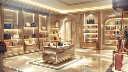 Wall Mural - Luxury Handbag Boutique Interior Design