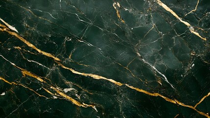 Wall Mural - Green Marble Texture with Gold Veins