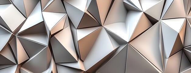 Wall Mural - Abstract Geometric Background with Gray and Brown Polygons