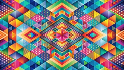 Leinwandbilder - Abstract geometric surface wave with vibrant colors and dynamic patterns