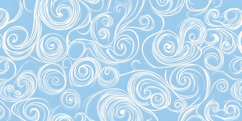 Sticker - Abstract Swirls on Blue Background