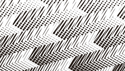 Wall Mural - Black and white abstract geometric pattern. Sporty background for jersey design and other. Vector Format Illustration 