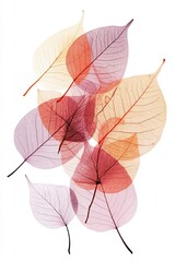 Poster - Delicate Translucent Leaves in Warm Hues