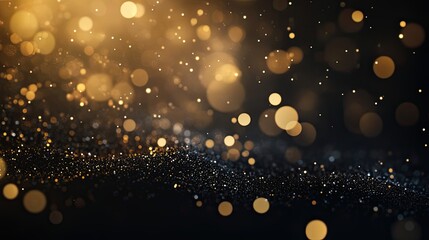 Sticker - Abstract Background of Gold Glitter and Bokeh Lights