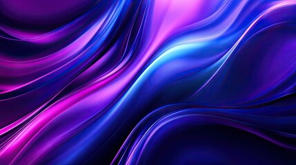 Poster - A fluid, abstract background with flowing lines in shades of purple and blue, creating a sense of motion.