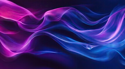 Poster - A fluid, abstract background with flowing lines in shades of purple and blue, creating a sense of motion.