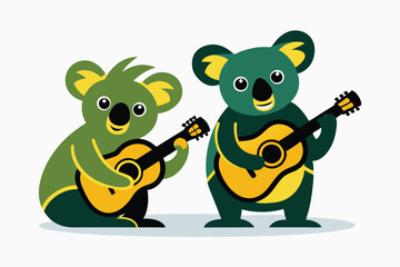 two Koala playing vguiter H.eps