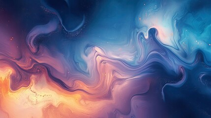 Poster - A liquid abstract background with swirling colors and a marble-like texture.