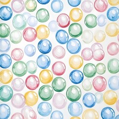 Wall Mural - Watercolor Bubbles Pattern