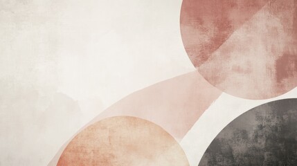 Poster - A minimalist abstract background with geometric shapes in neutral tones, creating a modern, clean design.