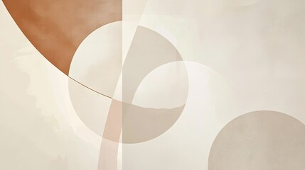 Poster - A minimalist abstract background with geometric shapes in neutral tones, creating a modern, clean design.