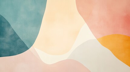 Poster - A minimalist abstract background with simple, clean lines and soft, muted colors.