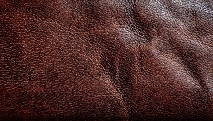 Close up image showing the texture of genuine brown leather