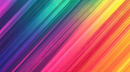Poster - A vibrant, abstract background featuring diagonal stripes in a rainbow of colors, with a slight gradient.