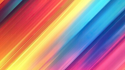 Poster - A vibrant, abstract background featuring diagonal stripes in a rainbow of colors, with a slight gradient.