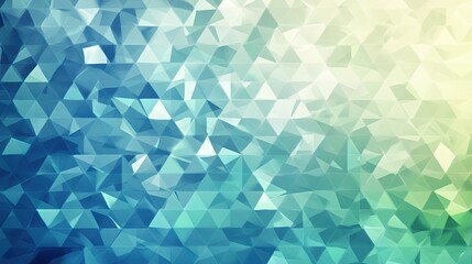 Leinwandbilder - Abstract background with a geometric pattern of triangles in varying shades of blue and green. -