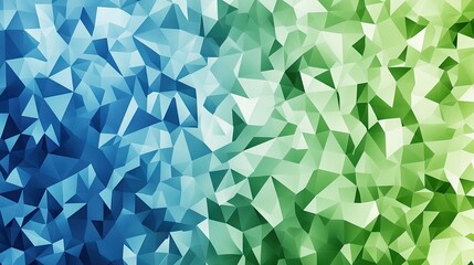 Leinwandbilder - Abstract background with a geometric pattern of triangles in varying shades of blue and green. -