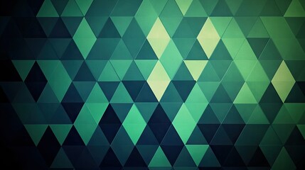 Leinwandbilder - Abstract background with a geometric pattern of triangles in varying shades of blue and green.