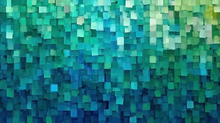 Aufkleber - Abstract background with a pixelated effect, featuring small squares in varying shades of blue and green.