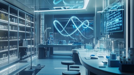 Wall Mural - A cutting-edge biotechnology lab with advanced genetic engineering tools.