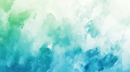 Poster - Abstract background with a soft, watercolor effect, featuring blending shades of blue and green.