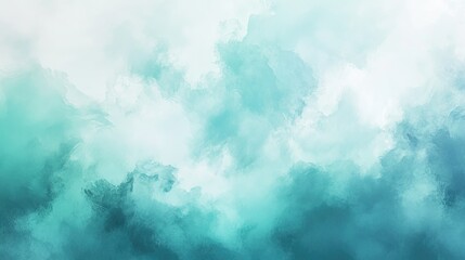 Poster - Abstract background with a soft, watercolor effect, featuring blending shades of blue and green.