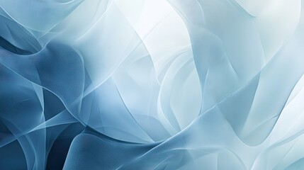 Poster - Abstract background with layers of translucent shapes in cool tones, creating a sense of depth